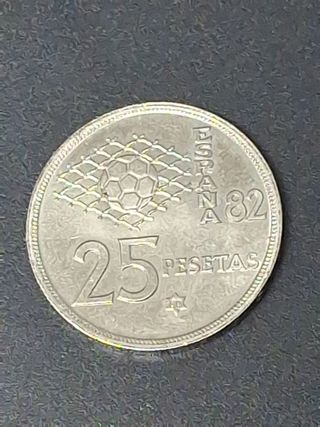 Numismática, moneda de 25 pesetas 1980
