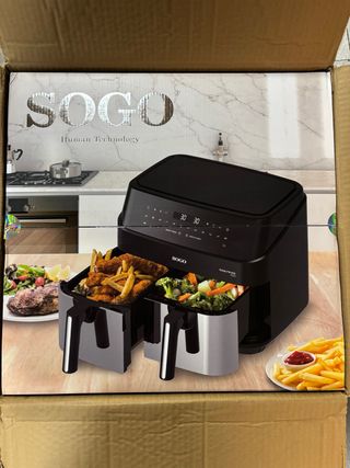 Freidora de aire cesta doble Sogo negra