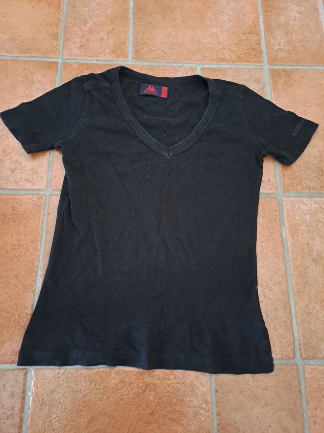 T-shirt nera Robe di kappa donna tg. XS