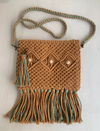 Bolso bicolor a macrame
