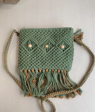 Bolso bicolor a macrame