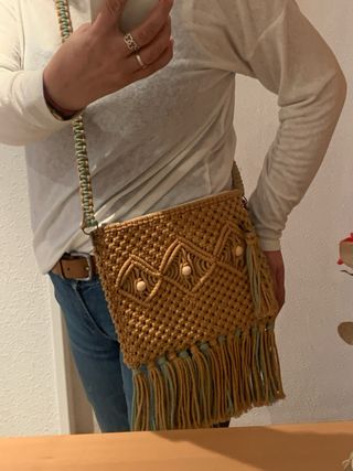 Bolso bicolor a macrame