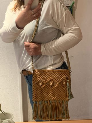 Bolso bicolor a macrame