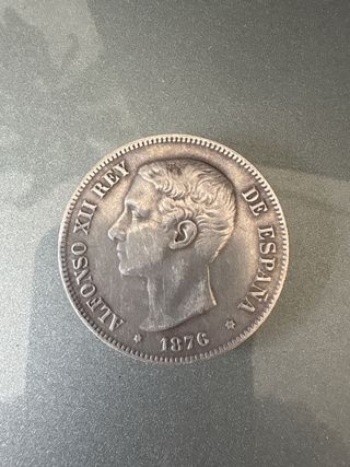 MONEDA 5 PESETAS 1876  ALFONSO XII