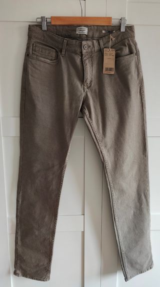 Pantalones vaqueros caqui Mango Man slim
