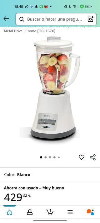 Batidora de Vaso Oster OBL167X – 450W, 8 Velocidad