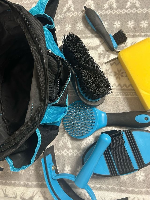 Equipaje material limpieza caballo
