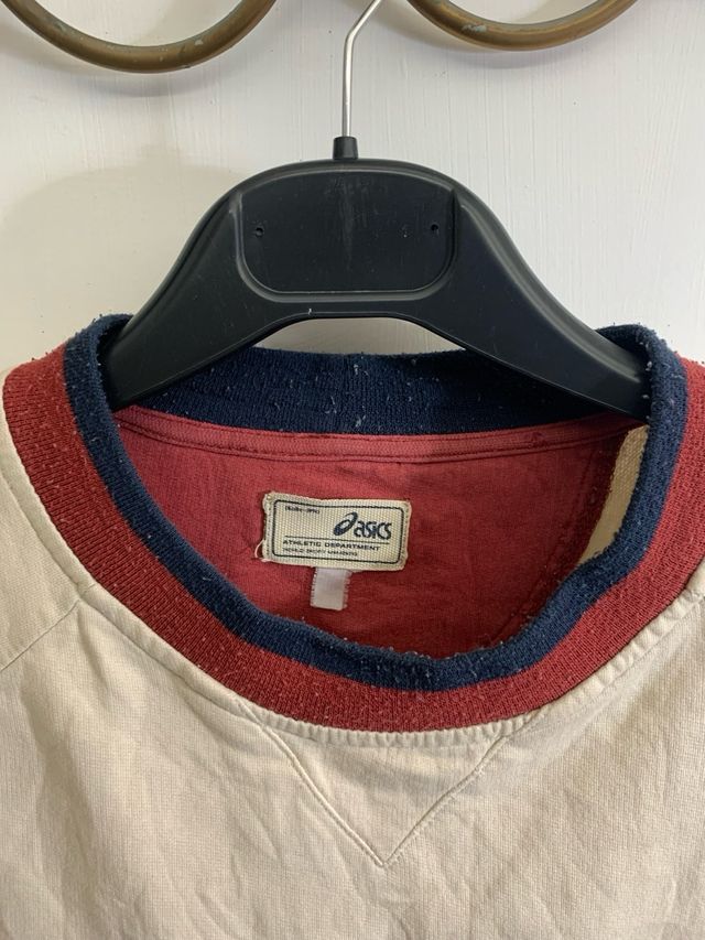 maglia maniche lunghe asics vintage girocollo