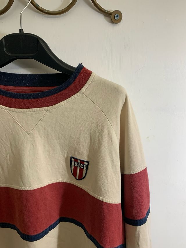 maglia maniche lunghe asics vintage girocollo