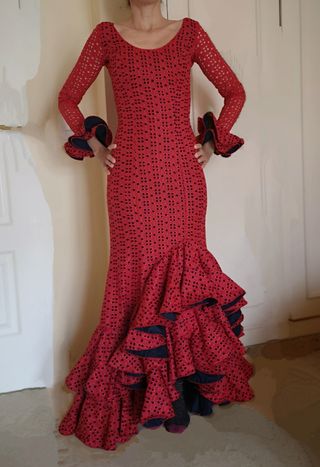 Traje de flamenca rojo XS