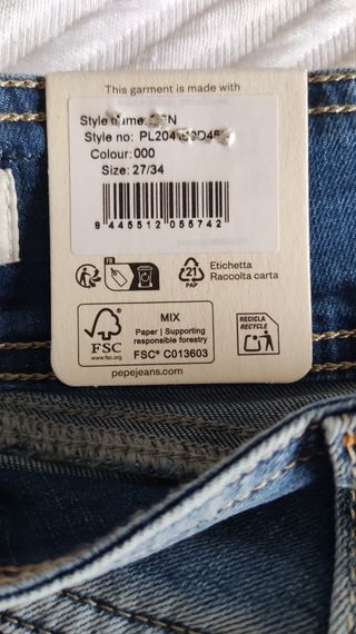 Vaqueros nuevos, Pepe Jeans, W27