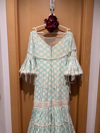 Vestido de flamenca/gitana azul agua c