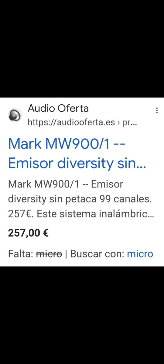 Microfono inalambrico MW 900-2