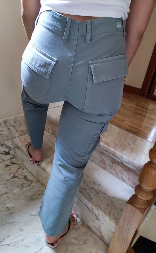 Pantalón cargo caqui talla M38 Pull bear