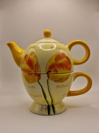 Set vintage tetera y taza Holanda