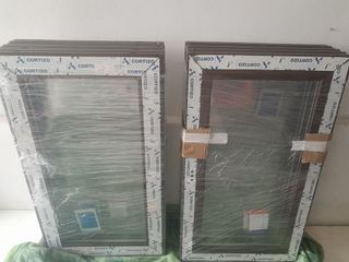 VENTANA CORREDERA PVC COLOR MARRÓN NOGAL 1200x1150