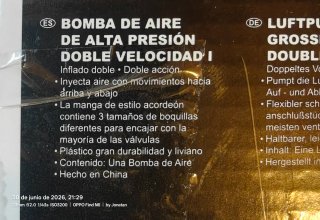 Bomba hinchadora manual de alto flujo