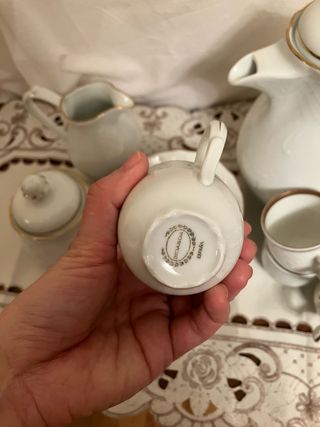 Juego de café porcelana bidasoa filo dor