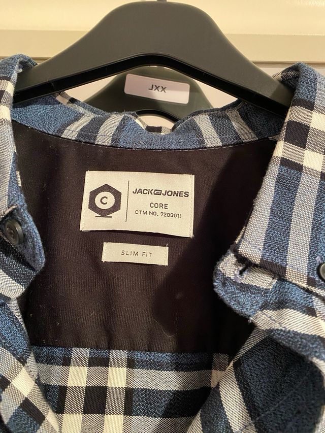 Camisa cuadros azul Jack Jones t/2XL chico