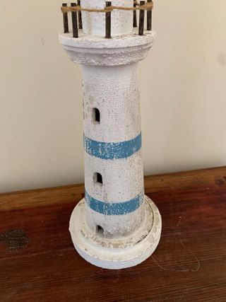 Decorazione marina - faro bianco e blu