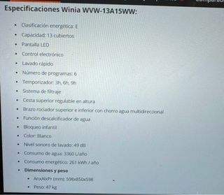 Lavavajillas Winia DAEWOO