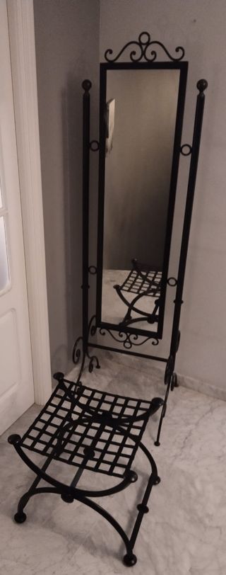 Descalzadora o banqueta forja negra