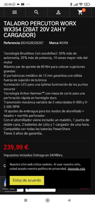 Taladro atornillador sín escobilla