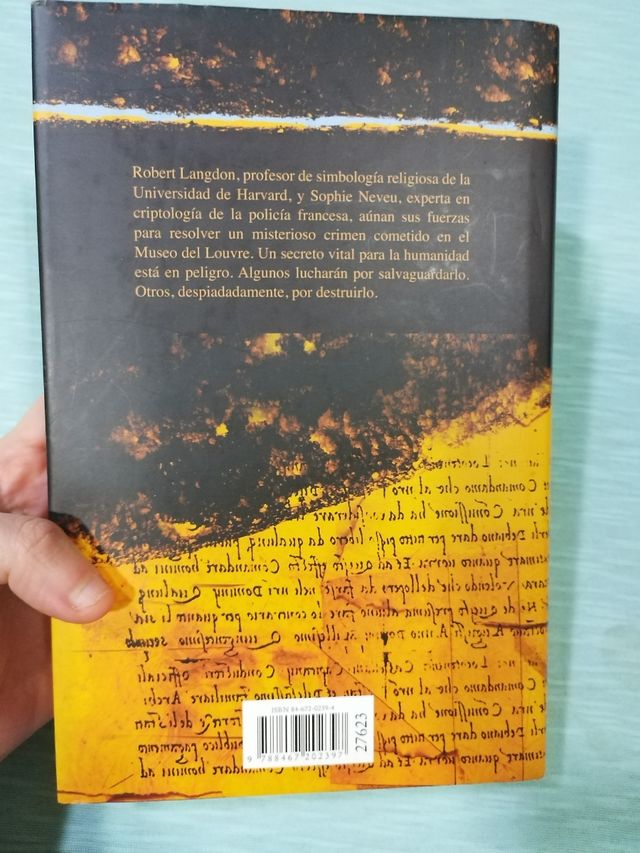 Libro El Codigo da Vinci de Dan Brown tal dura