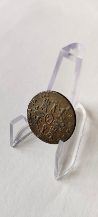 Moneda 2 Maravedís Cobre Isabel II 1846 Segovia.