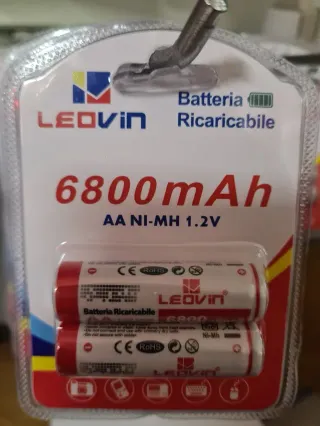 24 pile batterie AA Ricaricabili da 6800mAh 1,2V