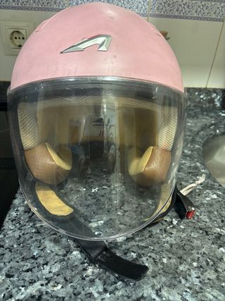 Casco moto niña rosa astone