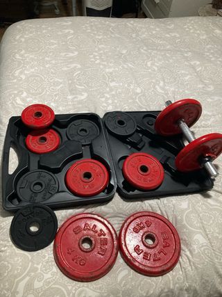 Pesas salter y mancuerna