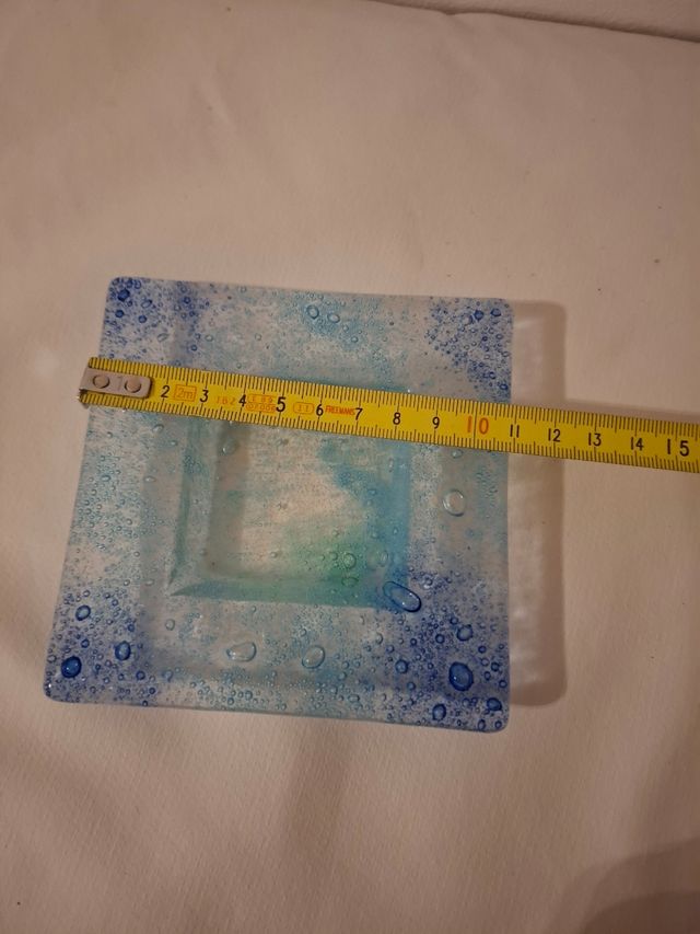 Bandejita de vidrio azul