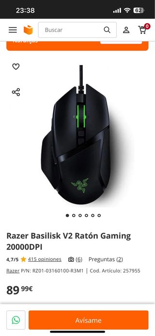 Raton razer basilisk v2
