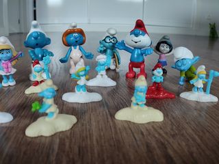 Lote Pitufos figuras de goma y rígidas