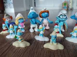 Lote Pitufos figuras de goma y rígidas