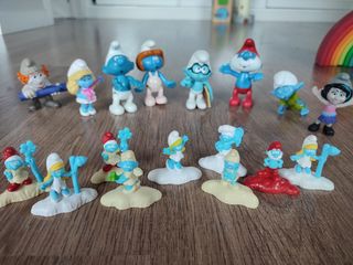 Lote Pitufos figuras de goma y rígidas