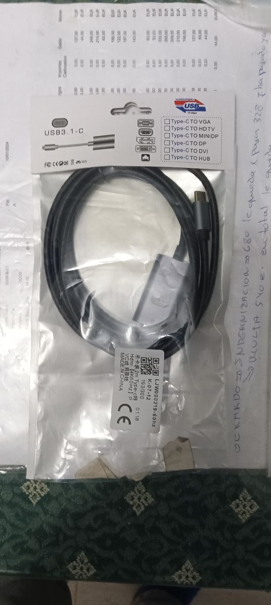 Cable HDMI a usbC
