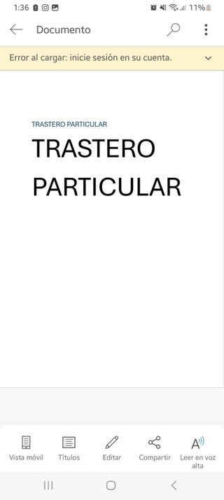 Alquiler trastero particular