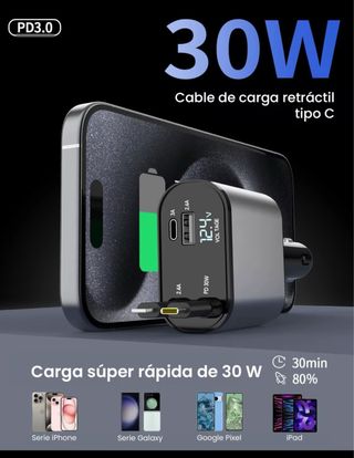 Retráctil Cargador de Coche