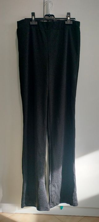 Pantaloni neri brillantinati donna