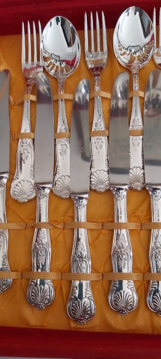 Set posate placcate argento 800 51 pezzi