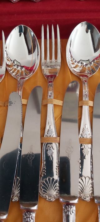 Set posate placcate argento 800 51 pezzi