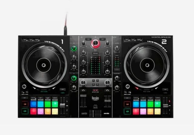 Controlador de Dj Hercules Inpulse 500 na sua caixa