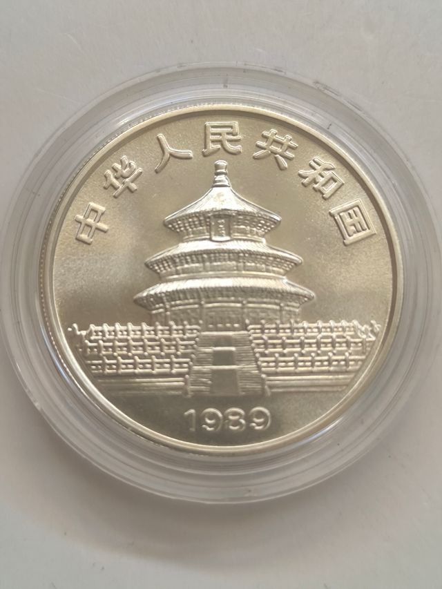 Onza panda plata 1989 10 yuan