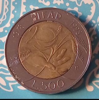 Moneta da 500 lire del 1998 IFAD 