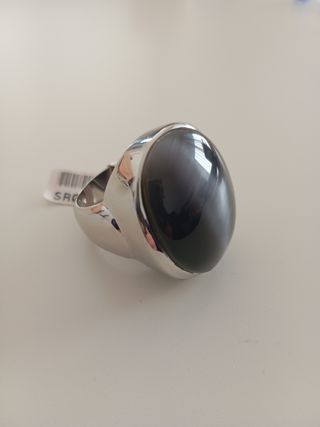 ANILLO PLATA RODIO OJO DE GATO NUEVO