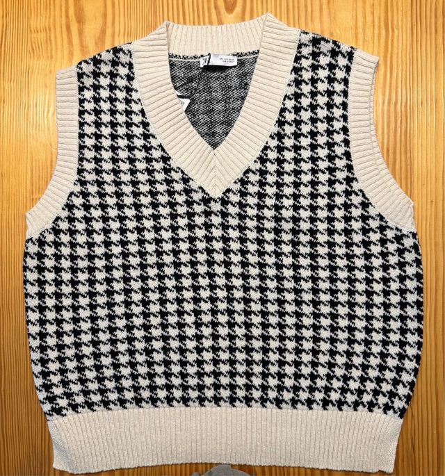 Chaleco Punto Chaleco De Pata De Gallo Zara Chaleco Zara Pata