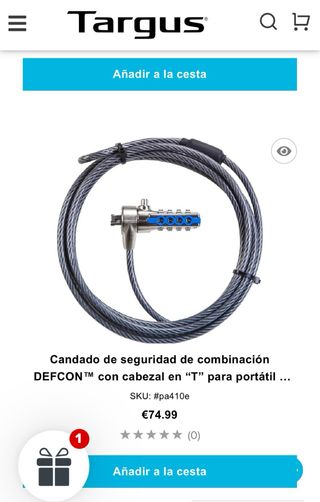 Candado de seguridad para portatil Targus