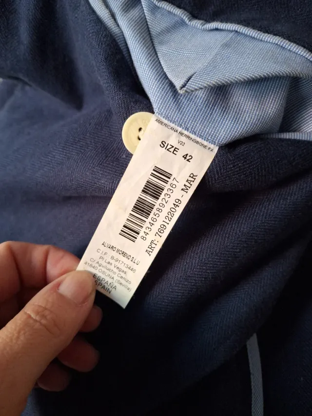 Chaqueta hombre Álvaro Moreno. Talla 42